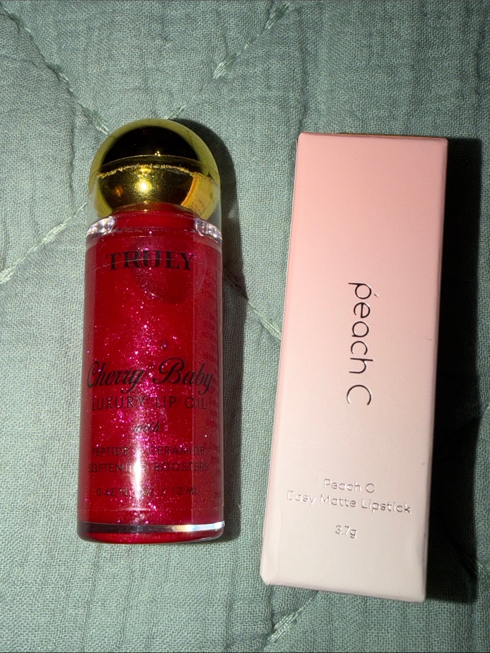 TRULY Cherry Baby Luxury Lip Oil & Peach C Easy Matte Lip Duo RV:$33!